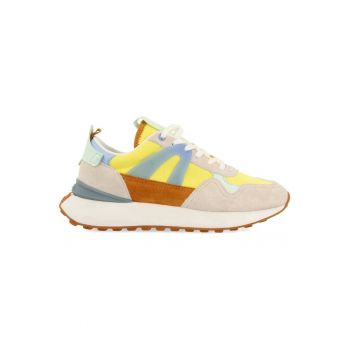 Pantofi sport cu aspect contrastant cu garnituri de piele intoarsa
