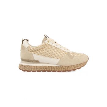 Pantofi sport cu piele intoarsa si garnituri geometrice Tremail