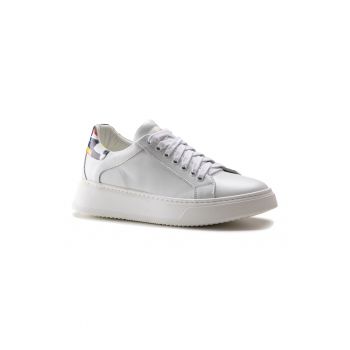Pantofi sport de piele cu detaliu grafic