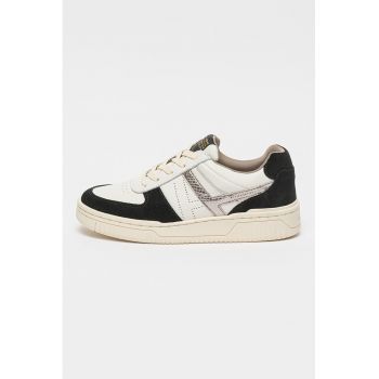 Pantofi sport de piele cu garnituri de piele intoarsa