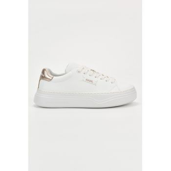 Pantofi sport de piele ecologica cu detalii logo