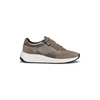 Pantofi sport de piele ecologica cu garnituri de piele intoarsa