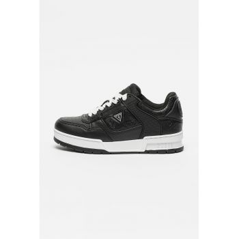 Pantofi sport de piele ecologica cu logo