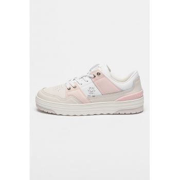 Pantofi sport din piele cu detalii din logo