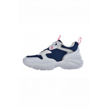 Pantofi sport din piele ecologica cu garnituri din material textil