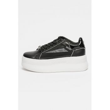 Pantofi sport din piele si plasa cu platforma Pearl