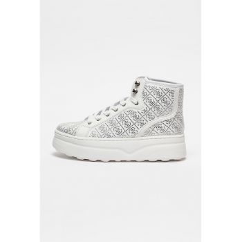 Pantofi sport mid-high cu model logo