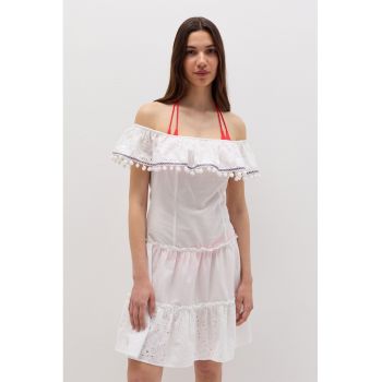 Rochie de plaja cu decolteu pe umeri
