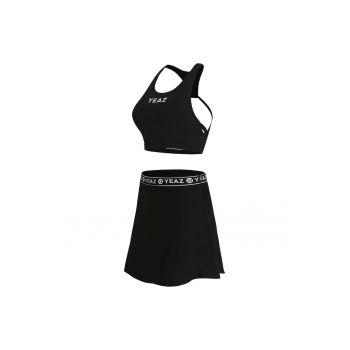 Set de bustiera si fusta-pantalon cu detaliu logo pentru antrenament Myth 29237