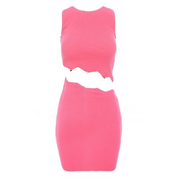 Set de top crop striat si fusta
