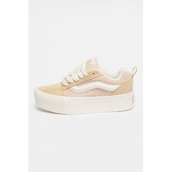 Tenisi flatform de piele intoarsa Knu Stack