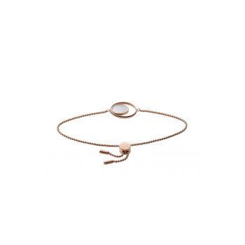 Bratara de otel inoxidabil cu talisman Mother of Pearl - Auriu rose/Alb