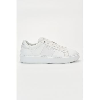 Pantofi din piele cu aspect de piele de crocodil