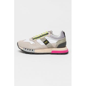 Pantofi sport cu garnituri de piele intoarsa