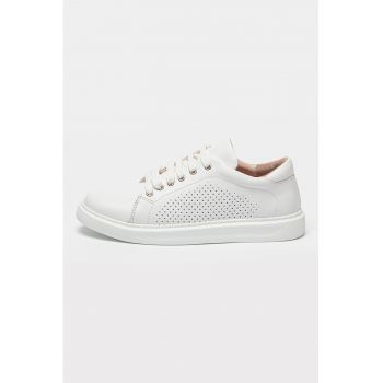 Pantofi sport de piele cu perforatii