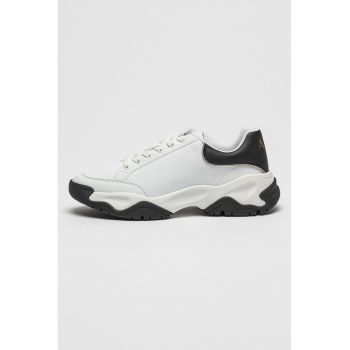Pantofi sport de piele ecologica cu garnitura contrastanta