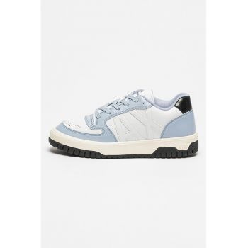 Pantofi sport de piele ecologica cu logo