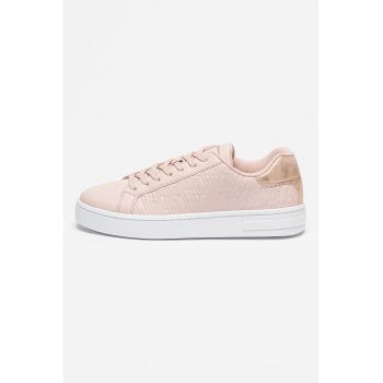 Pantofi sport de piele ecologica cu model monograma