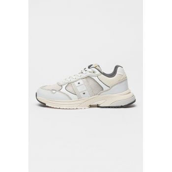 Pantofi sport din piele ecologica cu garnituri din material textil Eagle