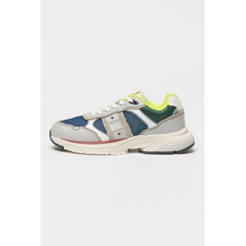 Pantofi sport din piele ecologica cu garnituri din material textil Eagle