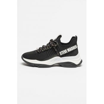 Pantofi sport slip-on din material textil cu strasuri