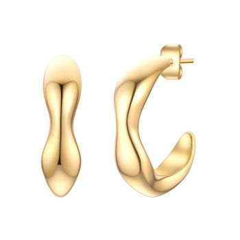 Cercei din otel inoxidabil placati cu aur de 14K