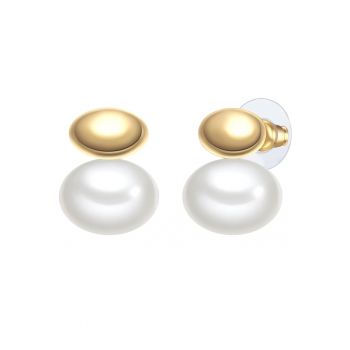 Cercei placati cu aur de 14K - perla si tija