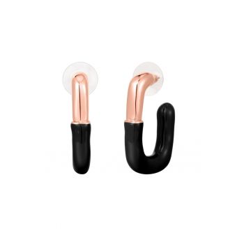Cercei placati cu aur rose de 14K si tija
