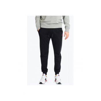 Pantaloni sport barbati cu bata elastica si buzunare oblice bleumarin