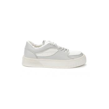 Pantofi sport de piele ecologica cu captuseala de blana shearling sintetica