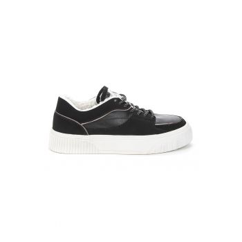Pantofi sport de piele ecologica cu captuseala de blana shearling sintetica Pantofi sport de piele ecologica cu captuseala de blana shearling sintetica