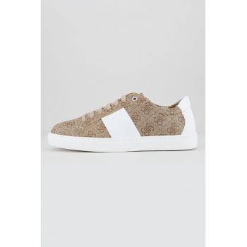 Pantofi sport de piele ecologica cu model monograma