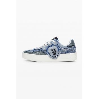 Pantofi sport din denim cu accesoriu Mickey Mouse ieftini de firma originali