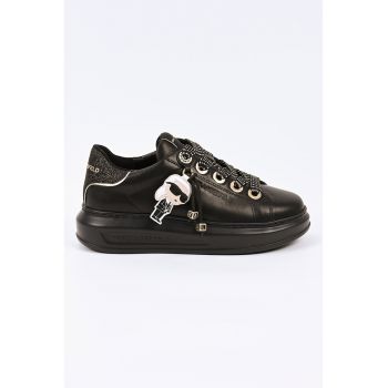 Pantofi sport din piele cu accesoriu logo