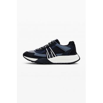 Pantofi sport wedge cu segmente sintetice