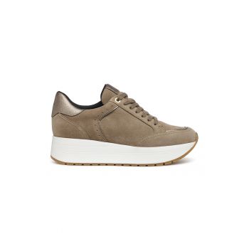 Pantofi sport wedge de piele intoarsa