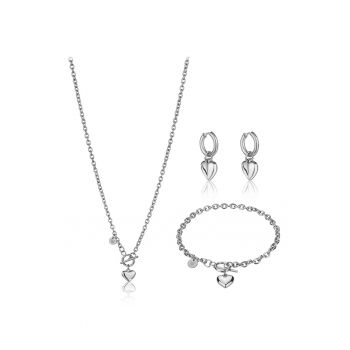 Set de bratara - colier si cercei din otel inoxidabil - 3 piese