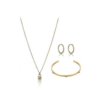 Set de colier - bratara rigida fara inchidere si cercei