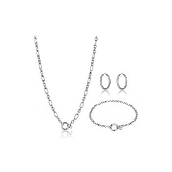 Set de colier - bratara si cercei din otel inoxidabil - 3 piese
