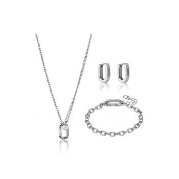 Set de colier - cercei si bratara din otel inoxidabil Teramo