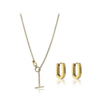 Set de colier si cercei din otel inoxidabil - 2 piese