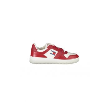 Sneakers barbati -  30% Poliester - 40% Piele naturala - 30% Poliuretan - Rosu - 28518