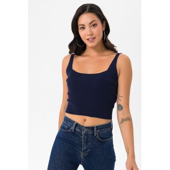 Top crop cu aspect striat