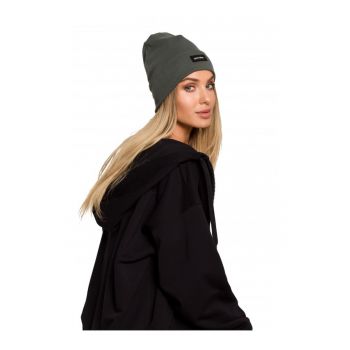 Beanie dama Good Vibes -  Bumbac - Verde militar - Marime Universala