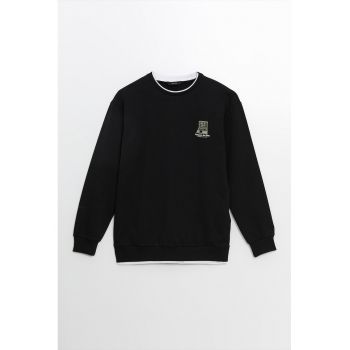 Bluza de trening cu decolteu la baza gatului