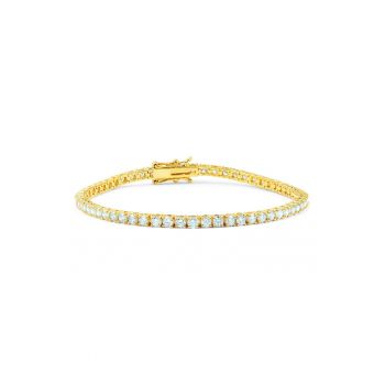 Bratara placata cu aur de 18K si decorata cu zirconia