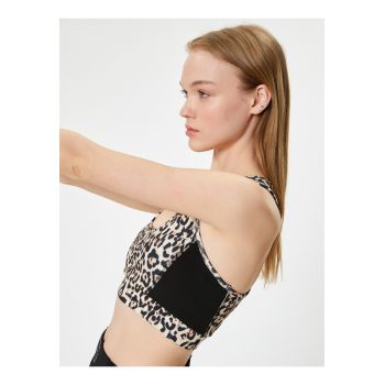 Bustiera slim fit cu animal print