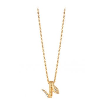 Colier cu element in forma de sarpe si pietre zirconia
