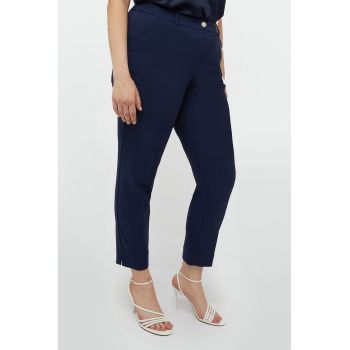 Pantaloni crop cu croiala conica