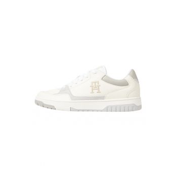 Pantofi sport cu model colorblock si insertii de piele intoarsa